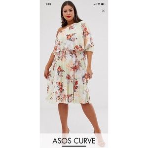 ASOS Curve one shoulder midi dress